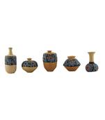 Handmade 3D Work Mini Five Show Piece Terracotta Pot Set Idols And Figurines/Home Decor/ Showpieces
