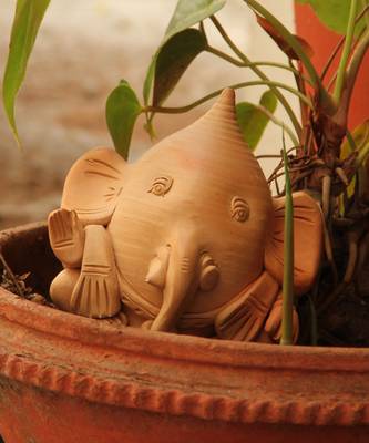 Natural Colored Made Of Teracotta Clay Handicrafts Gifts Wall Corners Pot 2