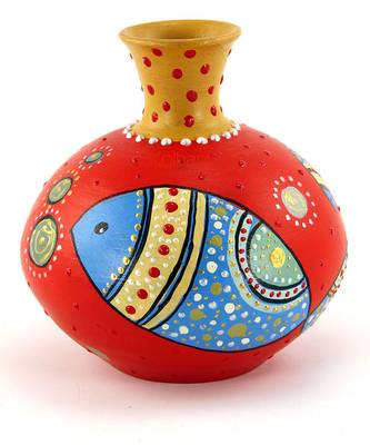 Multicolored Made Of Teracotta Clay Handicrafts Showpiece Terracotta Vase/Pot 1