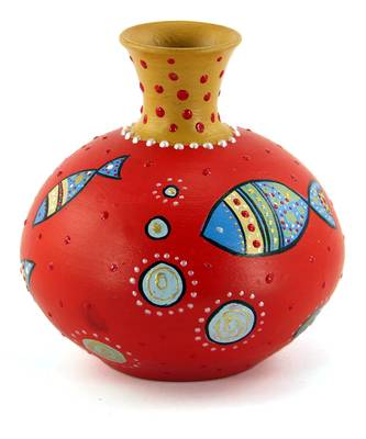 Multicolored Made Of Teracotta Clay Handicrafts Showpiece Terracotta Vase/Pot 2