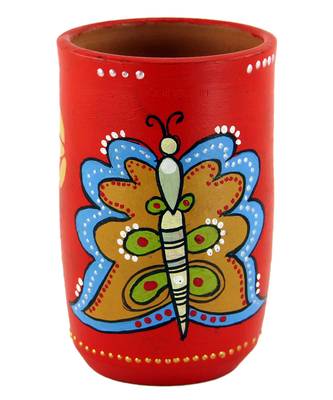 Multicolored Made Of Teracotta Clay Handicrafts Showpiece Terracotta Vase/Pot 1