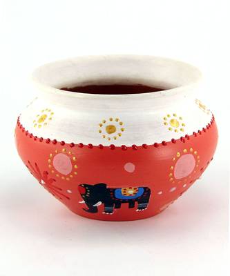 Multicolored Made Of Teracotta Clay Handicrafts Showpiece Terracotta Vase/Pot 1