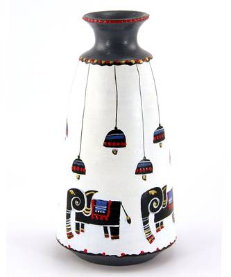 Multicolored Made Of Teracotta Clay Handicrafts Showpiece Terracotta Vase/Pot 1