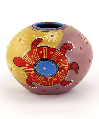 Multicolored Made Of Teracotta Clay Handicrafts Showpiece Terracotta Vase/Pot 1