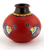Multicolored Made Of Teracotta Clay Handicrafts Showpiece Terracotta Vase/Pot