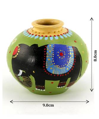 Multicolored Made Of Teracotta Clay Handicrafts Showpiece Terracotta Vase/Pot 2