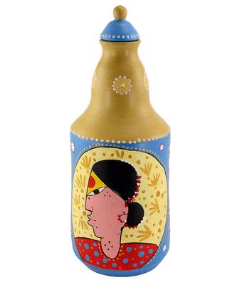 Multicolored Made Of Teracotta Clay Handicrafts Showpiece Terracotta Vase/Pot 1