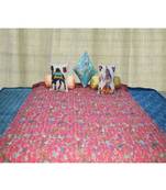 Kantha Quilt Queen Cotton Vintage Throw Blanket Multi Design Indian Handmade GDR0001