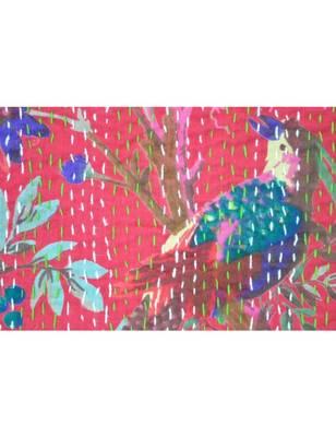 Kantha Quilt Queen Cotton Vintage Throw Blanket Multi Design Indian Handmade GDR0001 2