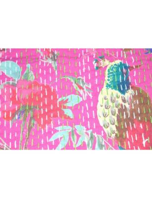 Kantha Quilt Queen Cotton Vintage Throw Blanket Multi Design Indian Handmade GDR0004 2