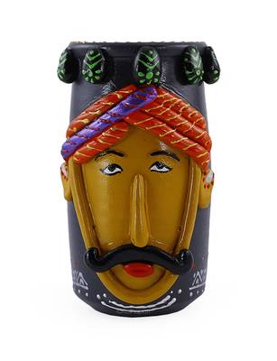 Multicolored Made Of Teracotta Clay & M Seal Handicrafts Showpeice Terracotta Vase/Pot 1