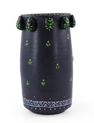Multicolored Made Of Teracotta Clay & M Seal Handicrafts Showpeice Terracotta Vase/Pot 2