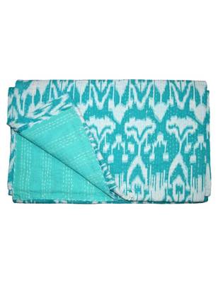 Kantha Quilt Queen Cotton Vintage Throw Blanket Multi Design Indian Handmade GDR0008 2