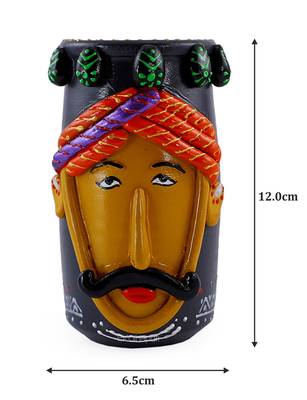 Multicolored Made Of Teracotta Clay & M Seal Handicrafts Showpeice Terracotta Vase/Pot 3