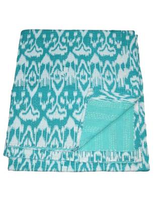 Kantha Quilt Queen Cotton Vintage Throw Blanket Multi Design Indian Handmade GDR0008 3