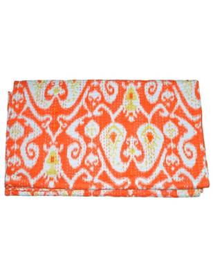 Kantha Quilt Queen Cotton Vintage Throw Blanket Multi Design Indian Handmade GDR0009 1