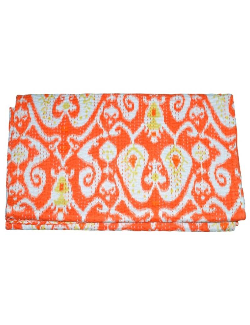 Kantha Quilt Queen Cotton Vintage Throw Blanket Multi Design Indian Handmade GDR0009
