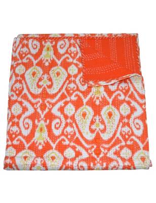 Kantha Quilt Queen Cotton Vintage Throw Blanket Multi Design Indian Handmade GDR0009 2