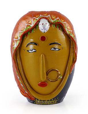 Multicolored Made Of Teracotta Clay & M Seal Handmade Showpeice Terracotta Vase 1