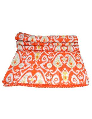 Kantha Quilt Queen Cotton Vintage Throw Blanket Multi Design Indian Handmade GDR0009 4