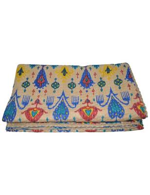 Kantha Quilt Queen Cotton Vintage Throw Blanket Multi Design Indian Handmade GDR0017 1