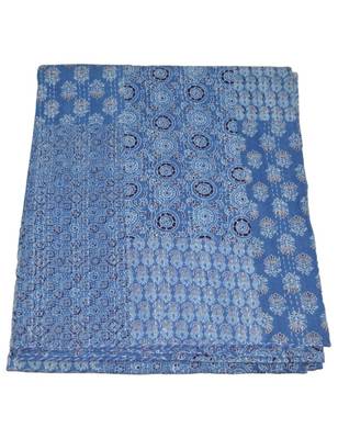 Kantha Quilt Queen Cotton Vintage Throw Blanket Multi Design Indian Handmade GDR0019 2