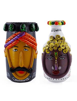 Handmade Beautiful Pair Of Male And Female M Seal & Terracotta Showpeice For Home Decor 1