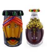 Handmade Beautiful Pair Of Male And Female M Seal & Terracotta Showpeice For Home Decor