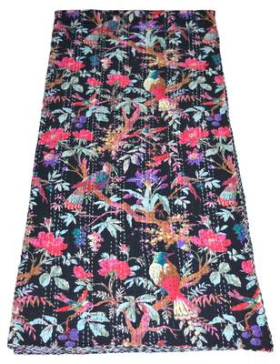Kantha Quilt Queen Cotton Vintage Throw Blanket Multi Design Indian Handmade GDR0034 4