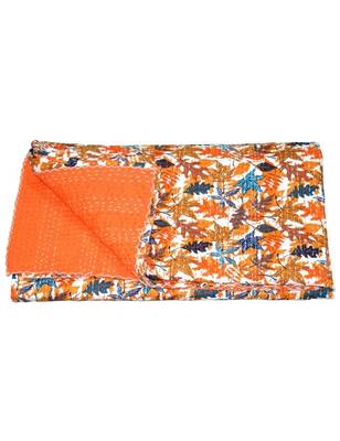 Kantha Quilt Queen Cotton Vintage Throw Blanket Multi Design Indian Handmade GDR0041 2