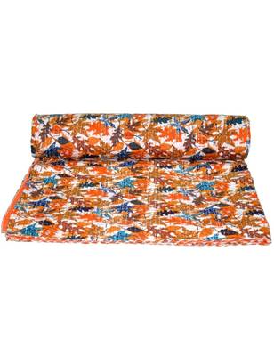 Kantha Quilt Queen Cotton Vintage Throw Blanket Multi Design Indian Handmade GDR0041 3