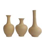 Handmade Authentic Mini Three Show Piece Terracotta Pot Set Idols And Figurines/Home Decor/ Showpieces