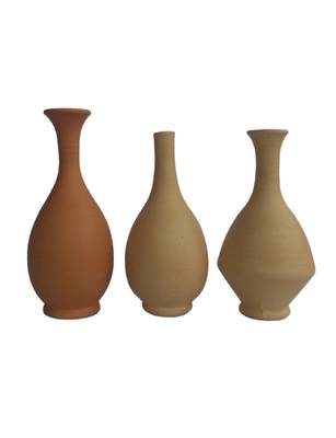 Handmade Original Mini Three Show Piece Terracotta Pot Set Idols And Figurines/Home Decor/ Showpieces 1