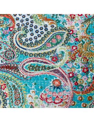 Kantha Quilt Queen Cotton Vintage Throw Blanket Multi Design Indian Handmade GDR0059 1