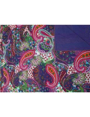 Kantha Quilt Queen Cotton Vintage Throw Blanket Multi Design Indian Handmade GDR0062 1