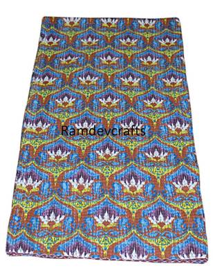 Kantha Quilt Queen Cotton Vintage Throw Blanket Multi Design Indian Handmade GDR0069 3