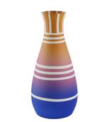 Hand Painted Red And Blue Color With Stripes Terracotta Round Vase Table Top Vases Flower Vase Flower Pots