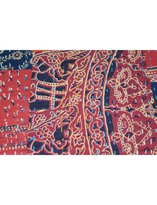 Kantha Quilt Queen Cotton Vintage Throw Blanket Multi Design Indian Handmade GDR0078 2