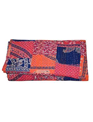 Kantha Quilt Queen Cotton Vintage Throw Blanket Multi Design Indian Handmade GDR0078 5
