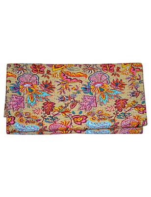 Kantha Quilt Queen Cotton Vintage Throw Blanket Multi Design Indian Handmade GDR0086 4