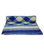 Kantha Quilt Queen Cotton Vintage Throw Blanket Multi Design Indian Handmade GDR0092