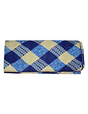 Kantha Quilt Queen Cotton Vintage Throw Blanket Multi Design Indian Handmade GDR0092 4