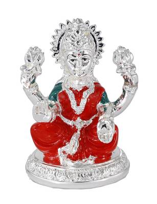 Authentic Silver Plated Resin Material Laxmi Mata Idol For Home Decor/Gift Items/Showpiece 1
