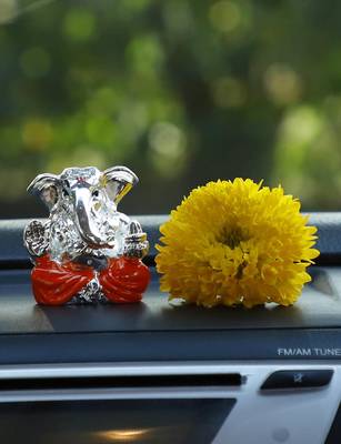 Traditional Silver Plated Resin Material Lord Ganesha Idol For Home Decor/Gift Items/Showpiece 4