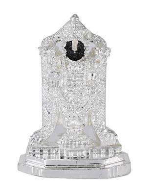Attaractive Silver Plated Resin Material Lord Balaji Idol For Home Decor/Gift Items/Showpiece 1