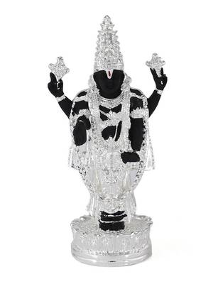 Traditional Silver Plated Resin Material Lord Balaji Idol For Home Decor/Gift Items/Showpiece 1