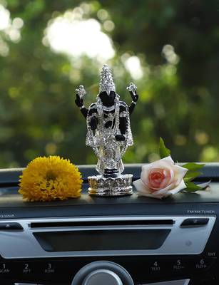 Traditional Silver Plated Resin Material Lord Balaji Idol For Home Decor/Gift Items/Showpiece 4