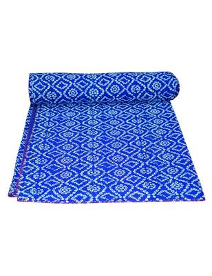 Kantha Quilt Queen Cotton Vintage Throw Blanket Multi Design Indian Handmade GDR0126 1