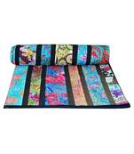 Kantha Quilt Queen Cotton Vintage Throw Blanket Multi Design Indian Handmade GDR0127