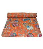 Kantha Quilt Queen Cotton Vintage Throw Blanket Multi Design Indian Handmade GDR0142